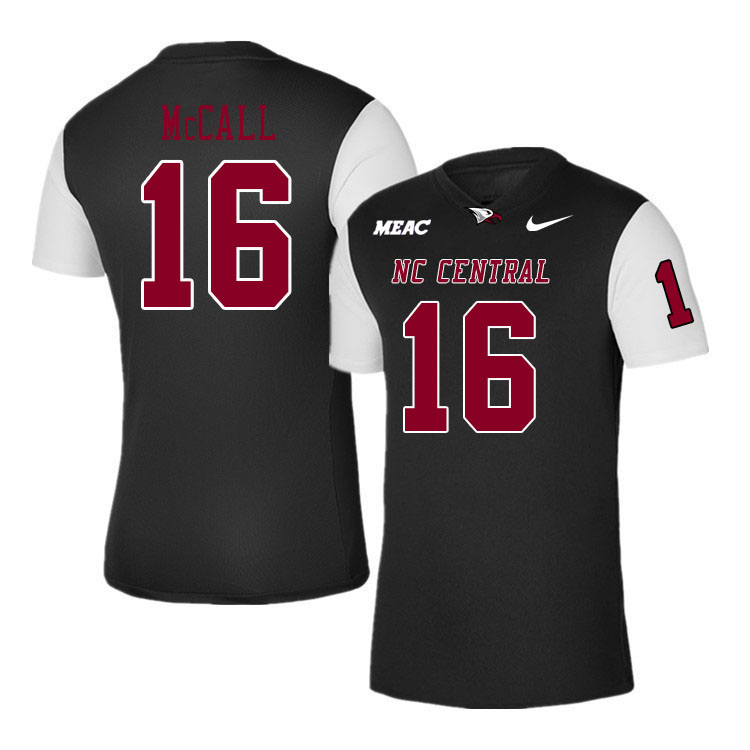 Men-Youth #16 Makai McCall North Carolina Central Eagles 2023 College Football Jerseys Stitched-Blac